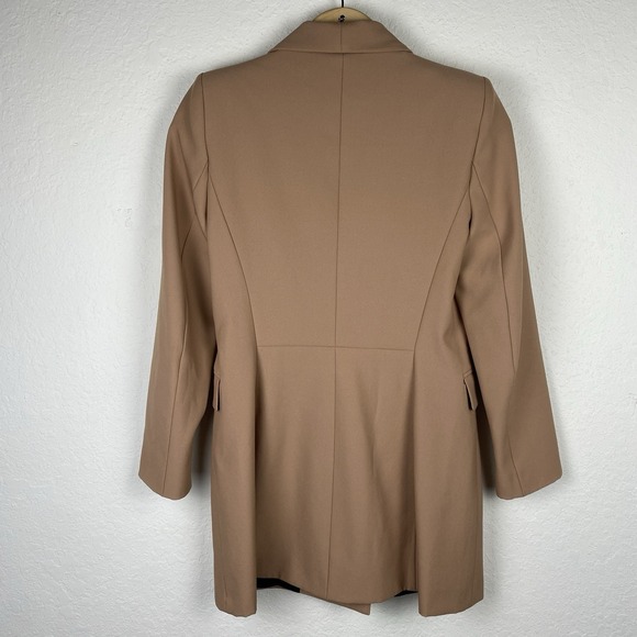 Zara M Double Breasted Blazer Jacket Long Camel Tan Gold Blogger Fave Old Money - Picture 10 of 10